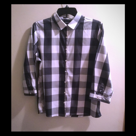 Lands' End Tops - LANDS END CHECKERED BLOUSE SIZE 12